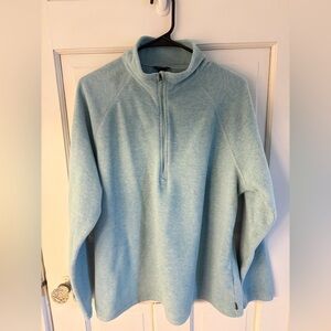 Eddie Bauer Fleece Pullover XL Light Blue 1/4 Zip Cozy Soft Casual